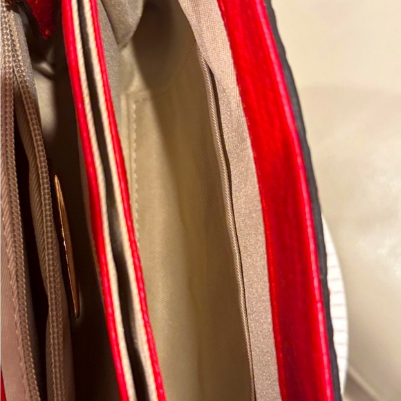 Valentino Red Embossed Leather Chain Bag - Picture 4 of 5